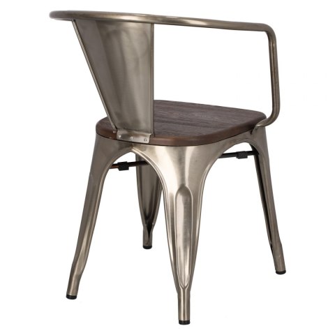 D2.DESIGN Krzesło Paris Arms Wood metal, drewno sosna szczotkowana kolor orzech D2.DESIGN Krzesło Paris Arms Wood metal, drewno sosna szczotkowana kolor orzech