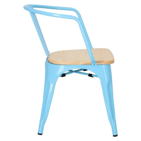 D2.DESIGN Krzesło Paris Arms Wood metalowe niebieskie, drewno sosnowe naturalna D2.DESIGN Krzesło Paris Arms Wood metalowe niebieskie, drewno sosnowe naturalna