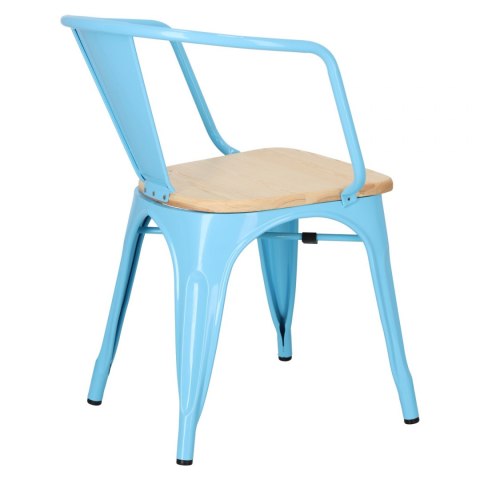 D2.DESIGN Krzesło Paris Arms Wood metalowe niebieskie, drewno sosnowe naturalna D2.DESIGN Krzesło Paris Arms Wood metalowe niebieskie, drewno sosnowe naturalna