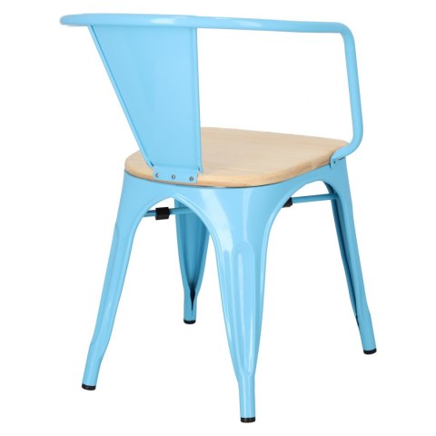 D2.DESIGN Krzesło Paris Arms Wood metalowe niebieskie, drewno sosnowe naturalna D2.DESIGN Krzesło Paris Arms Wood metalowe niebieskie, drewno sosnowe naturalna