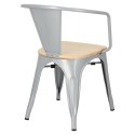 D2.DESIGN Krzesło Paris Arms Wood szare sosna natu ralna D2.DESIGN Krzesło Paris Arms Wood szare sosna natu ralna
