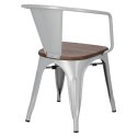D2.DESIGN Krzesło Paris Arms Wood szare sosna orze ch D2.DESIGN Krzesło Paris Arms Wood szare sosna orze ch