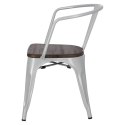 D2.DESIGN Krzesło Paris Arms Wood szare sosna szcz otkowana D2.DESIGN Krzesło Paris Arms Wood szare sosna szcz otkowana