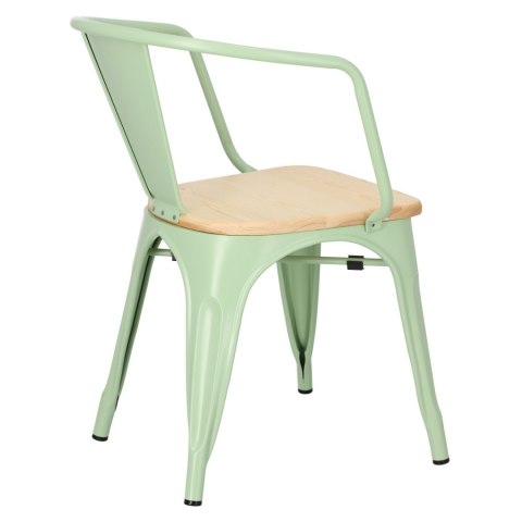 D2.DESIGN Krzesło Paris Arms Wood metalowe zielone, drewno sosnowe - naturalny D2.DESIGN Krzesło Paris Arms Wood metalowe zielone, drewno sosnowe - naturalny