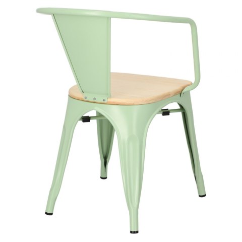D2.DESIGN Krzesło Paris Arms Wood metalowe zielone, drewno sosnowe - naturalny D2.DESIGN Krzesło Paris Arms Wood metalowe zielone, drewno sosnowe - naturalny