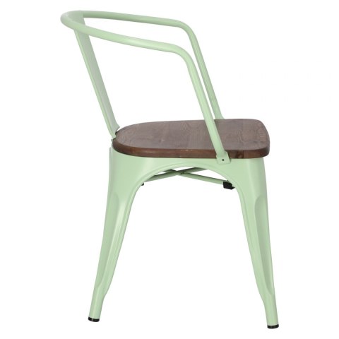 D2.DESIGN Krzesło Paris Arms Wood metalowe zielone, drewno sosnowe kolor orzech D2.DESIGN Krzesło Paris Arms Wood metalowe zielone, drewno sosnowe kolor orzech