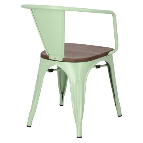 D2.DESIGN Krzesło Paris Arms Wood metalowe zielone, drewno sosnowe kolor orzech D2.DESIGN Krzesło Paris Arms Wood metalowe zielone, drewno sosnowe kolor orzech