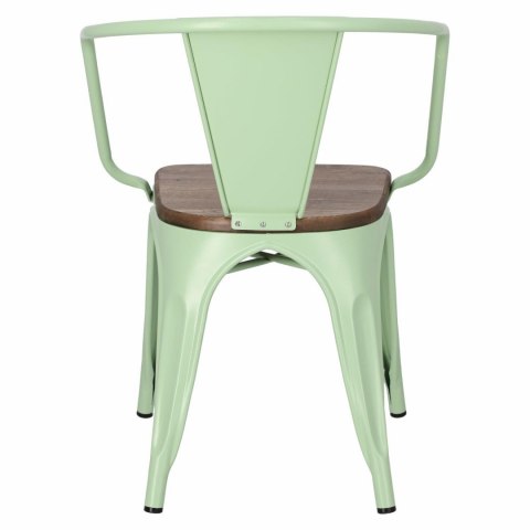 D2.DESIGN Krzesło Paris Arms Wood metalowe zielone, drewno sosnowe kolor orzech D2.DESIGN Krzesło Paris Arms Wood metalowe zielone, drewno sosnowe kolor orzech
