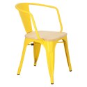 D2.DESIGN Krzesło Paris Arms Wood żółte sosna natu ralna D2.DESIGN Krzesło Paris Arms Wood żółte sosna natu ralna