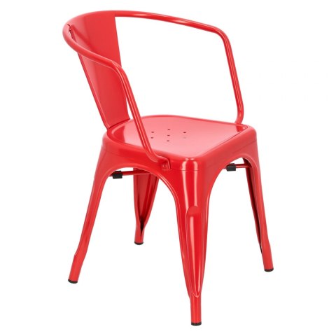 D2.DESIGN Krzesło Paris Arms metalowe czerwone inspirowane Tolix, można sztaplować D2.DESIGN Krzesło Paris Arms metalowe czerwone inspirowane Tolix, można sztaplować