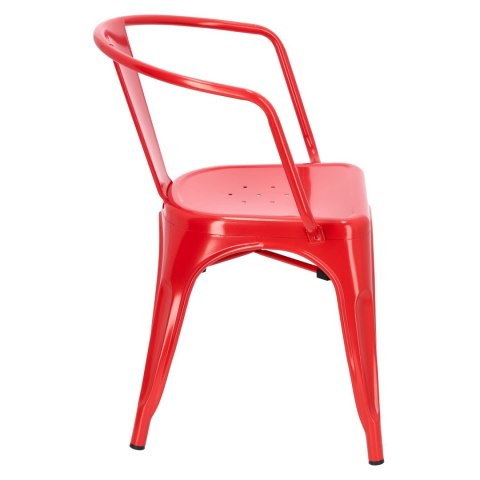 D2.DESIGN Krzesło Paris Arms metalowe czerwone inspirowane Tolix, można sztaplować D2.DESIGN Krzesło Paris Arms metalowe czerwone inspirowane Tolix, można sztaplować