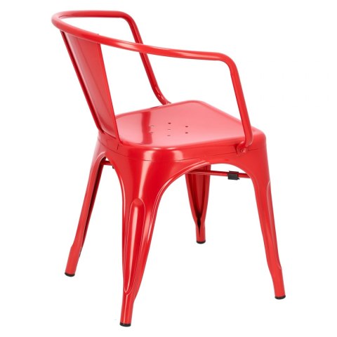 D2.DESIGN Krzesło Paris Arms metalowe czerwone inspirowane Tolix, można sztaplować D2.DESIGN Krzesło Paris Arms metalowe czerwone inspirowane Tolix, można sztaplować