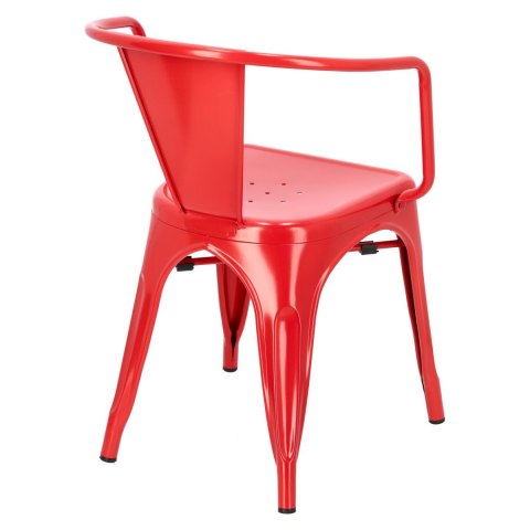 D2.DESIGN Krzesło Paris Arms metalowe czerwone inspirowane Tolix, można sztaplować D2.DESIGN Krzesło Paris Arms metalowe czerwone inspirowane Tolix, można sztaplować