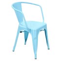 D2.DESIGN Krzesło Paris Arms niebieskie metalowe, inspirowane Tolix, można sztaplować D2.DESIGN Krzesło Paris Arms niebieskie metalowe, inspirowane Tolix, można sztaplować