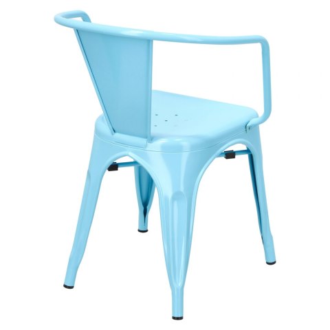 D2.DESIGN Krzesło Paris Arms niebieskie metalowe, inspirowane Tolix, można sztaplować D2.DESIGN Krzesło Paris Arms niebieskie metalowe, inspirowane Tolix, można sztaplować