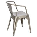 D2.DESIGN Krzesło Paris Arms w kolorze metalu inspirowane Tolix, metalowe, sztaplowanie D2.DESIGN Krzesło Paris Arms w kolorze metalu inspirowane Tolix, metalowe, sztaplowanie