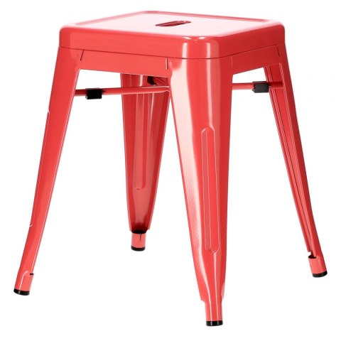 STOŁEK TABORET Paris CZERWONY inspirowany Tolix D2.DESIGN METALOWY Z PRAKTYCZNYM UCHWYTEM STOŁEK TABORET Paris CZERWONY inspirowany Tolix D2.DESIGN METALOWY Z PRAKTYCZNYM UCHWYTEM