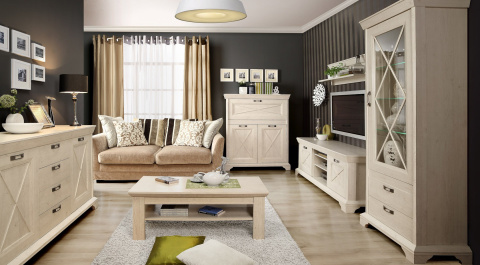 Meble Forte KASHMIR KSMK021ST-D43 Szafki nocne (kpl. 2 szt.) Pinia Biała Meble Forte KASHMIR KSMK021ST-D43 Szafki nocne (kpl. 2 szt.) Pinia Biała