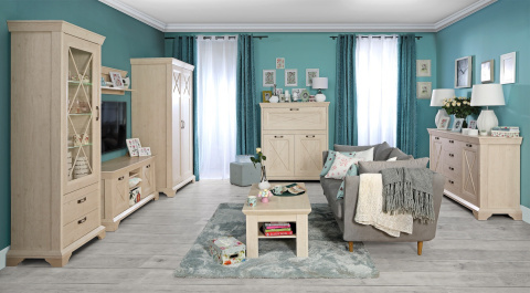 Meble Forte KASHMIR KSMK021ST-D43 Szafki nocne (kpl. 2 szt.) Pinia Biała Meble Forte KASHMIR KSMK021ST-D43 Szafki nocne (kpl. 2 szt.) Pinia Biała