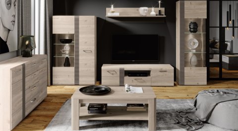 Meble Forte LOCARNO LCRS821-N92 Szafa ubraniowa Dąb/Szary Meble Forte LOCARNO LCRS821-N92 Szafa ubraniowa Dąb/Szary