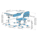 Fun Desk Cubby Karo Blue BIURKO+KRZESŁO regulowane Białe Niebieskie dla dziecka Fun Desk Cubby Karo Blue BIURKO+KRZESŁO regulowane Białe Niebieskie dla dziecka