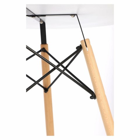 Intesi Stół DTW okrągły fi 80 cm, blat biały MDF lakierowany podstawa drewno bukowe metalowe łączenia lakierowane na czarno Intesi Stół DTW okrągły fi 80 cm, blat biały MDF lakierowany podstawa drewno bukowe metalowe łączenia lakierowane na czarno