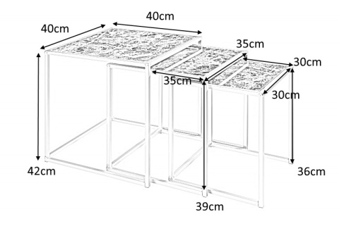 Invicta Interior INVICTA zestaw stolików ELEMENTS 3 czarne szkło - imitacja marmuru Invicta Interior INVICTA zestaw stolików ELEMENTS 3 czarne szkło - imitacja marmuru