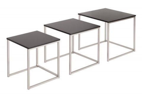 STOLIK KWADRAT - ZESTAW NEW ELEMENTS Invicta Interior INVICTA CZARNY - MDF podstawa CHROMOWANA STOLIK KWADRAT - ZESTAW NEW ELEMENTS Invicta Interior INVICTA CZARNY - MDF podstawa CHROMOWANA