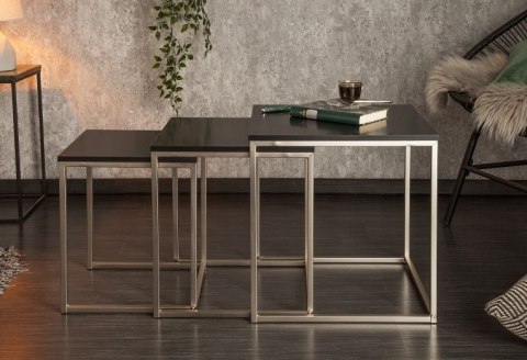 STOLIK KWADRAT - ZESTAW NEW ELEMENTS Invicta Interior INVICTA CZARNY - MDF podstawa CHROMOWANA STOLIK KWADRAT - ZESTAW NEW ELEMENTS Invicta Interior INVICTA CZARNY - MDF podstawa CHROMOWANA