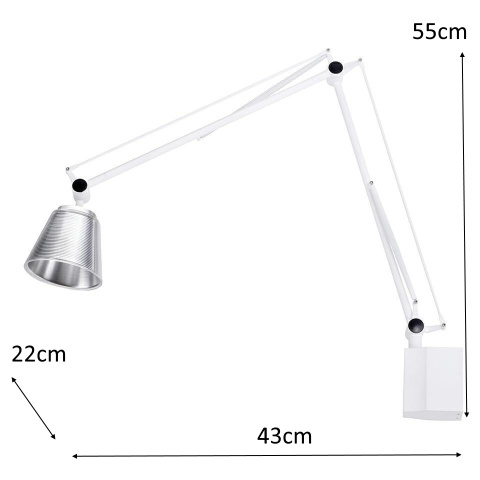 King Home Kinkiet RAYON ARM WALL biały - LED, klosz z akrylu King Home Kinkiet RAYON ARM WALL biały - LED, klosz z akrylu