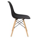 Simplet Krzesło Simplet P016W basic czarne tworzywo PP, nogi drewno bukowe naturalny