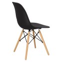 Simplet Krzesło Simplet P016W basic czarne tworzywo PP, nogi drewno bukowe naturalny
