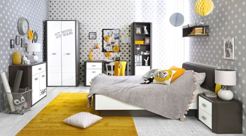 Meble Forte HEY HEYK231-C230 Komoda młodzieżowa Szary/Biały Meble Forte HEY HEYK231-C230 Komoda młodzieżowa Szary/Biały