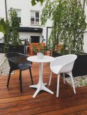 Intesi Krzesło z podłokietnikami Dacun białe tworzywo do jadalni restauracji ogródka lub na balkon Intesi Krzesło z podłokietnikami Dacun białe tworzywo do jadalni restauracji ogródka lub na balkon