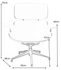 King Home Fotel LOUNGE biały z podnóżkiem - skóra naturalna, sklejka orzech King Home Fotel LOUNGE biały z podnóżkiem - skóra naturalna, sklejka orzech