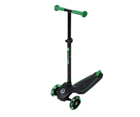 Qplay Hulajnoga Scooter Jeździk Future Green Zielony aluminiowa składana świecące koła regulacja wysokości kierownicy hamulec Qplay Hulajnoga Scooter Jeździk Future Green Zielony aluminiowa składana świecące koła regulacja wysokości kierownicy hamulec