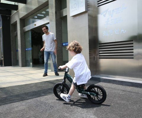 Qplay Rowerek Biegowy Racer Green Zielony Biały siodełko pompowane łożyskowane koła regulacja wysokości siodełka i kierownicy Qplay Rowerek Biegowy Racer Green Zielony Biały siodełko pompowane łożyskowane koła regulacja wysokości siodełka i kierownicy