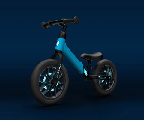Qplay Qplay Rowerek Biegowy Spark Blue Niebieski Czarny gumowe świecące koła LED regulacja wysokości siodełka i kierownicy Qplay Qplay Rowerek Biegowy Spark Blue Niebieski Czarny gumowe świecące koła LED regulacja wysokości siodełka i kierownicy