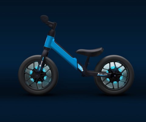 Qplay Qplay Rowerek Biegowy Spark Blue Niebieski Czarny gumowe świecące koła LED regulacja wysokości siodełka i kierownicy Qplay Qplay Rowerek Biegowy Spark Blue Niebieski Czarny gumowe świecące koła LED regulacja wysokości siodełka i kierownicy