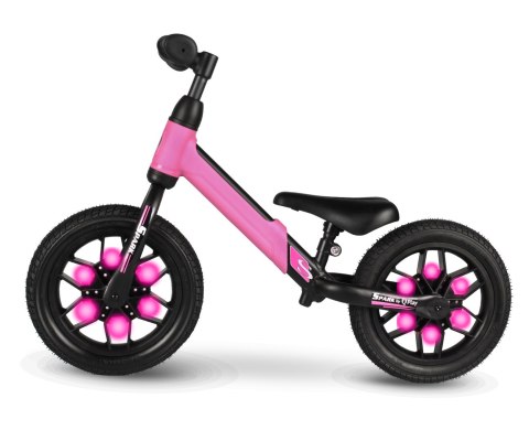 Qplay Qplay Rowerek Biegowy Spark Pink Różowy Czarny gumowe świecące koła LED regulacja wysokości siodełka i kierownicy Qplay Qplay Rowerek Biegowy Spark Pink Różowy Czarny gumowe świecące koła LED regulacja wysokości siodełka i kierownicy