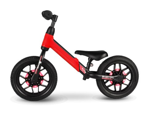 Qplay Qplay Rowerek Biegowy Spark Red Czerwono Czarny gumowe świecące koła LED regulacja wysokości siodełka i kierownicy Qplay Qplay Rowerek Biegowy Spark Red Czerwono Czarny gumowe świecące koła LED regulacja wysokości siodełka i kierownicy