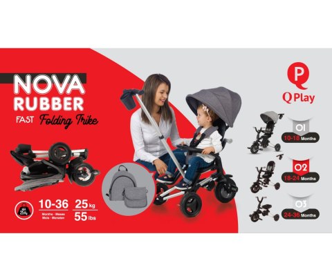 Qplay Qplay Rowerek Trójkołowy Nova+ Rubber Grey Qplay Qplay Rowerek Trójkołowy Nova+ Rubber Grey