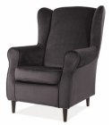 SIGNAL FOTEL BARON VELVET CZARNY BLUVEL 19 / WENGE SIGNAL FOTEL BARON VELVET CZARNY BLUVEL 19 / WENGE