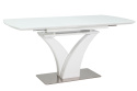 SIGNAL STÓŁ FARO BLAT: MDF +SZKŁO HARTOWANE BIAŁY LAKIER/ STELAŻ MDF+ STAL SZCZOTKOWANABIAŁY LAKIER 120(160)X80 SIGNAL STÓŁ FARO BLAT: MDF +SZKŁO HARTOWANE BIAŁY LAKIER/ STELAŻ MDF+ STAL SZCZOTKOWANABIAŁY LAKIER 120(160)X80