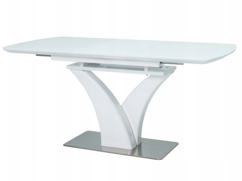 SIGNAL STÓŁ FARO BLAT: MDF +SZKŁO HARTOWANE BIAŁY LAKIER/ STELAŻ MDF+ STAL SZCZOTKOWANABIAŁY LAKIER 120(160)X80 SIGNAL STÓŁ FARO BLAT: MDF +SZKŁO HARTOWANE BIAŁY LAKIER/ STELAŻ MDF+ STAL SZCZOTKOWANABIAŁY LAKIER 120(160)X80