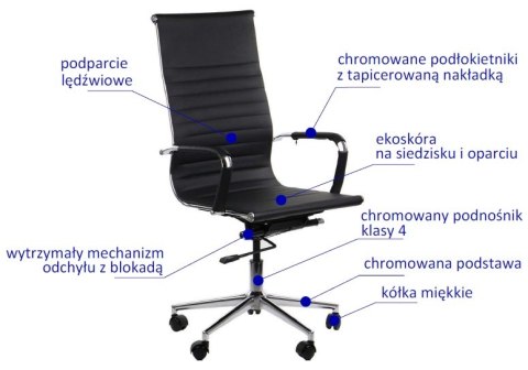 Fotel obrotowy ALTO czarny - krzesło biurowe do biurka - TILT Fotel obrotowy ALTO czarny - krzesło biurowe do biurka - TILT