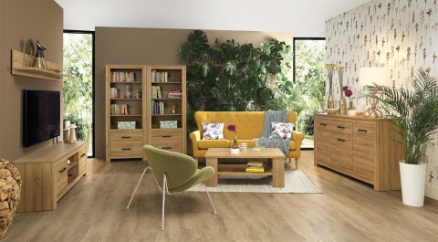 Meble Forte HAVANNA HVNS823-D67 Szafa ubraniowa 2-drzwiowa, drążek ubraniowy, półki, szuflada, Dąb Postarzany Meble Forte HAVANNA HVNS823-D67 Szafa ubraniowa 2-drzwiowa, drążek ubraniowy, półki, szuflada, Dąb Postarzany