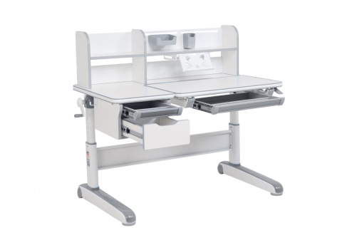 Fun Desk Libro Grey biurko regulowane białe szare Fun Desk Libro Grey biurko regulowane białe szare