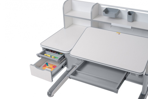 Fun Desk Libro Grey biurko regulowane białe szare Fun Desk Libro Grey biurko regulowane białe szare