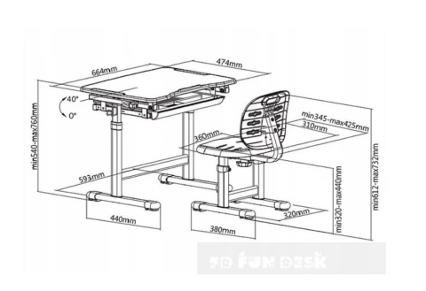 Fun Desk Piccolino III Green zestaw biurko+krzesło Zielone Białe dla dziecka Fun Desk Piccolino III Green zestaw biurko+krzesło Zielone Białe dla dziecka